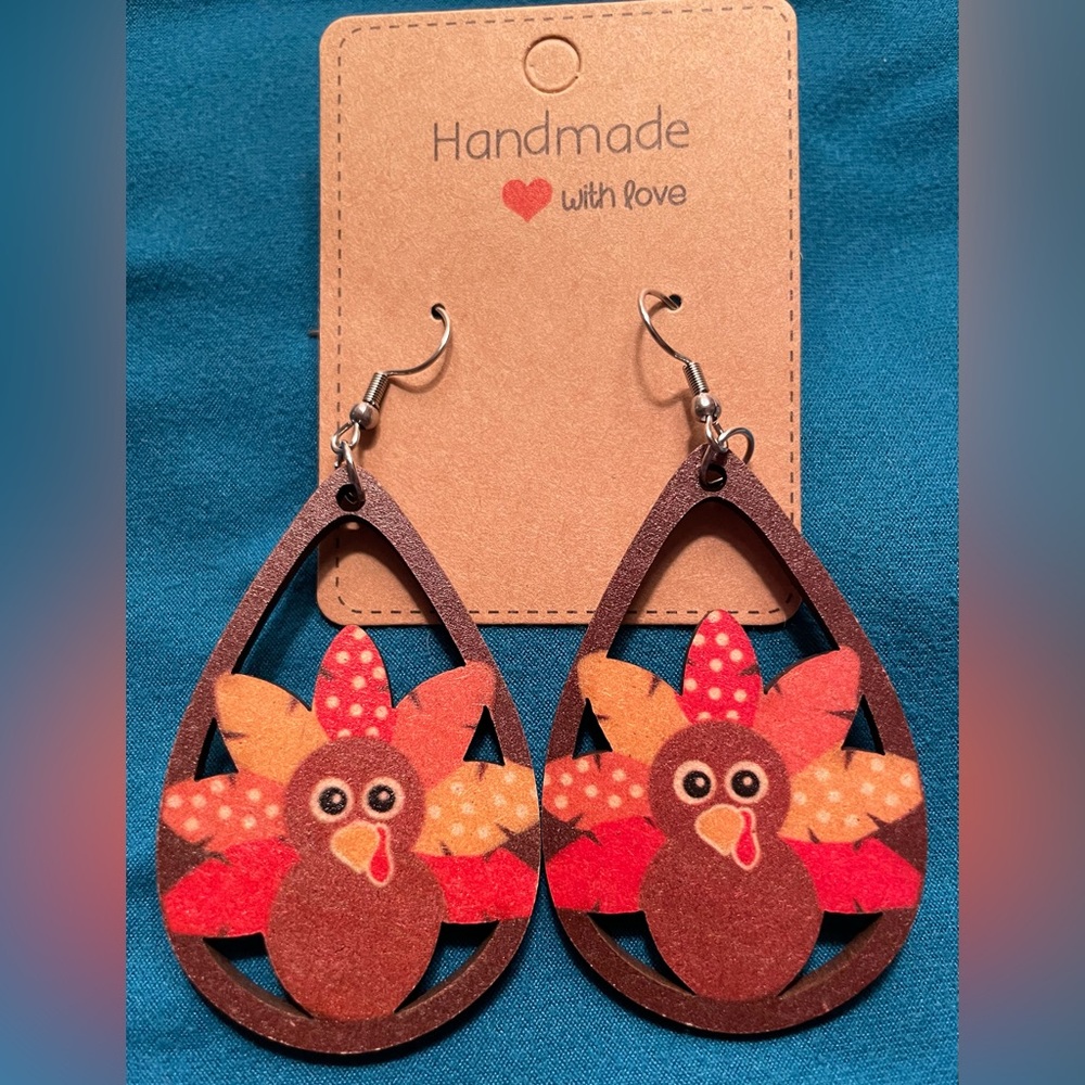 Handmade Dangling Turkey Earrings